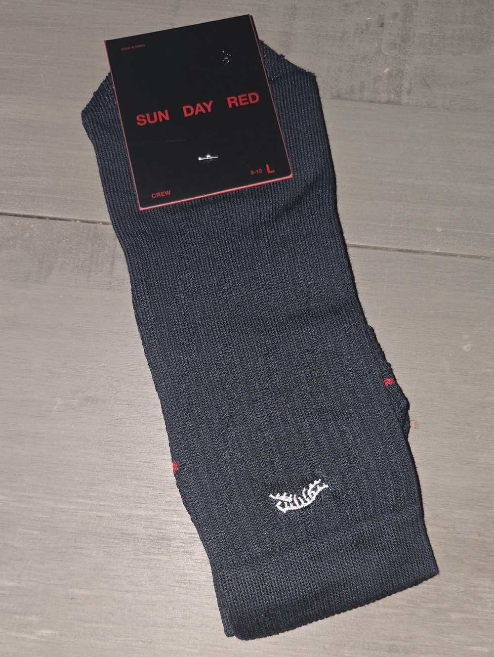Sunday Red Men's Navy Crew Socks - Packable Everyday Comfort